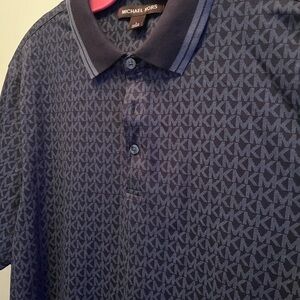 Michael Kors Navy Monogram Polo Shirt